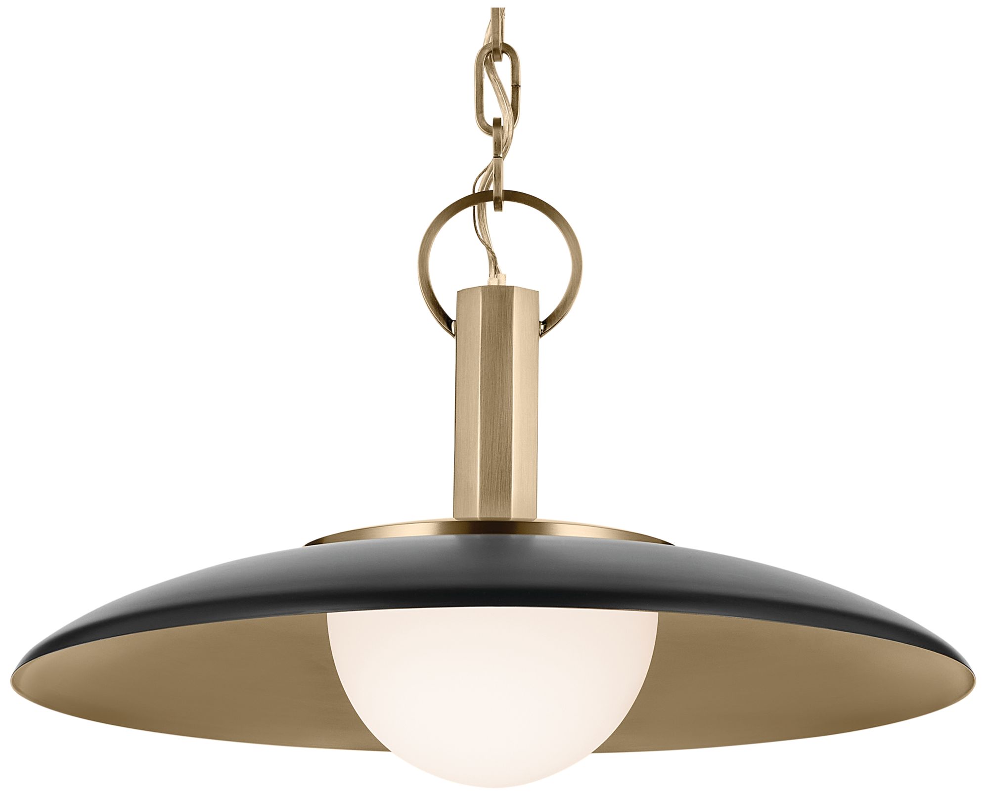 Image 4 Kichler Kurio 16" 1-Light Pendant With Etched Opal Glass in Black more views