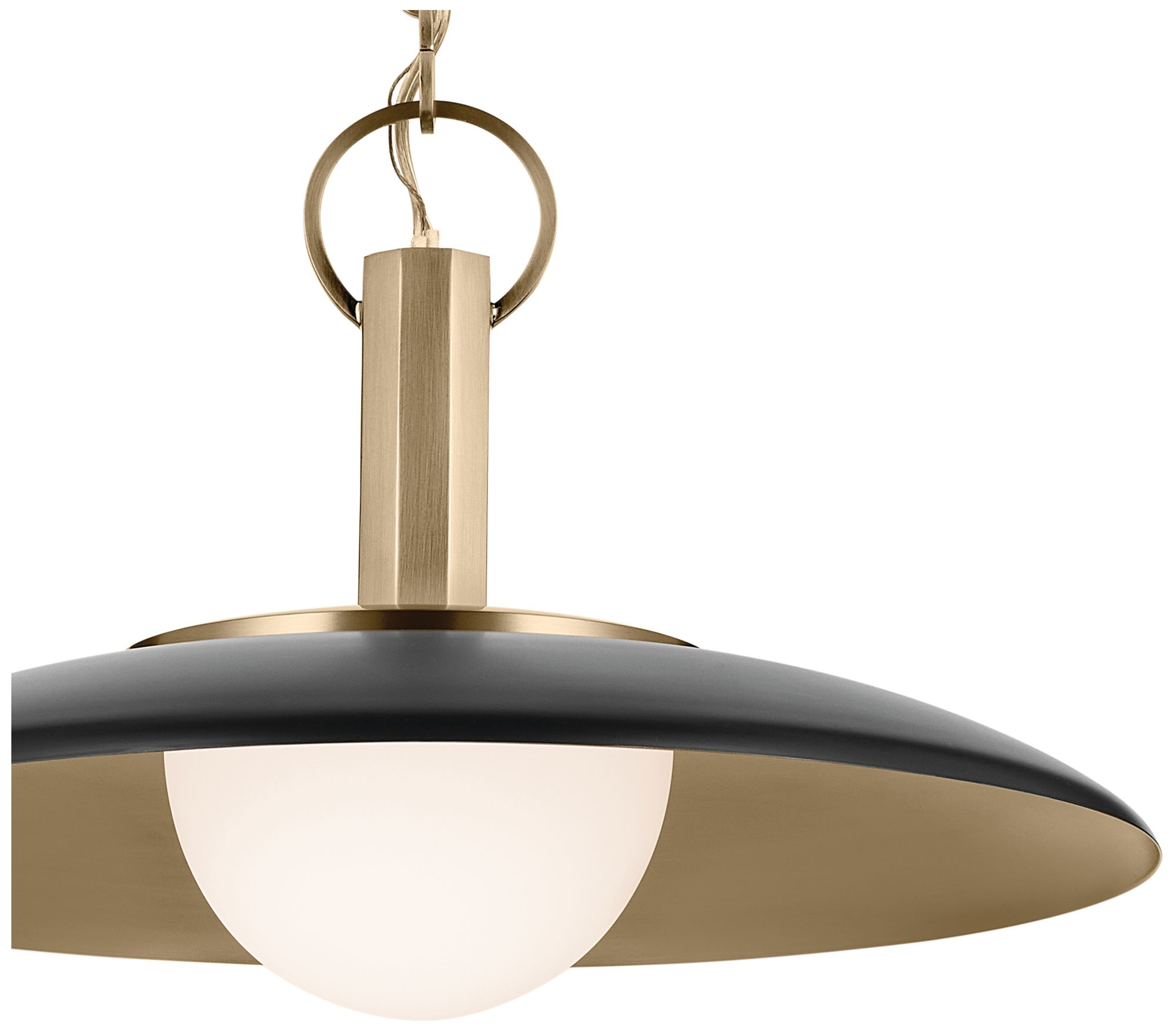 Image 5 Kichler Kurio 16" 1-Light Pendant With Etched Opal Glass in Black more views