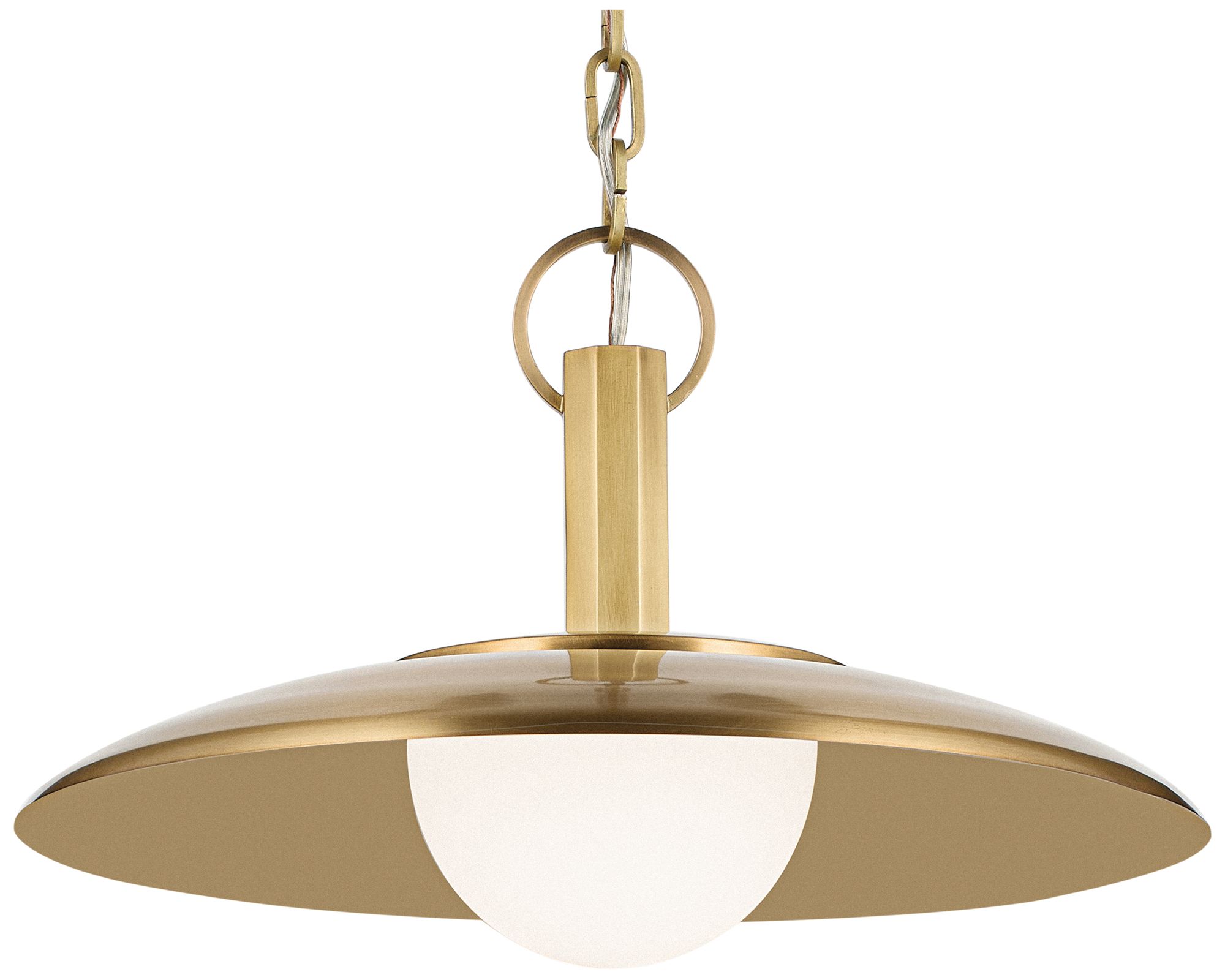 Image 5 Kichler Kurio 16" 1-Light Pendant With Etched Opal Glass in Lacquered Brass more views