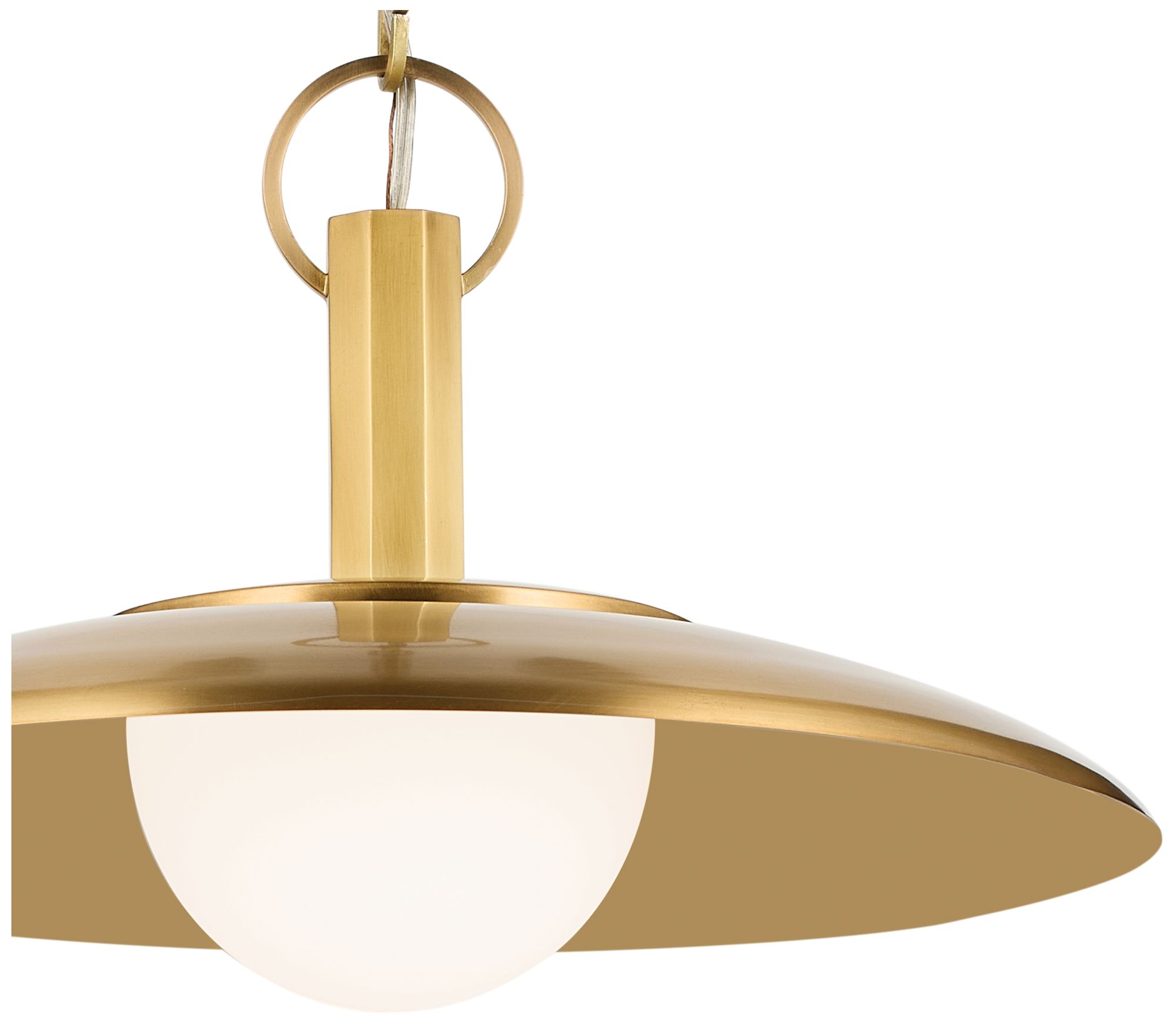 Image 6 Kichler Kurio 16" 1-Light Pendant With Etched Opal Glass in Lacquered Brass more views