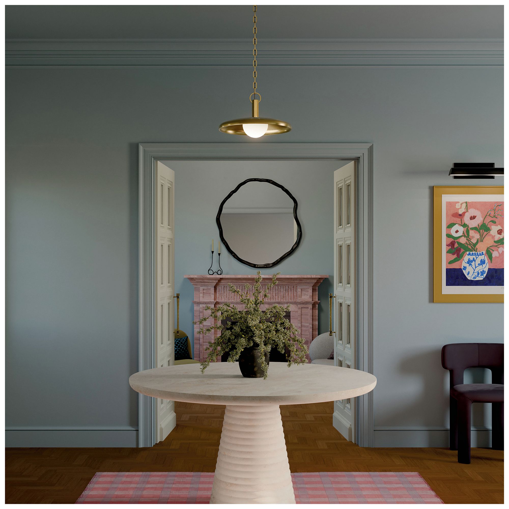 Kichler Kurio 16" 1-Light Pendant With Etched Opal Glass in Lacquered Brass