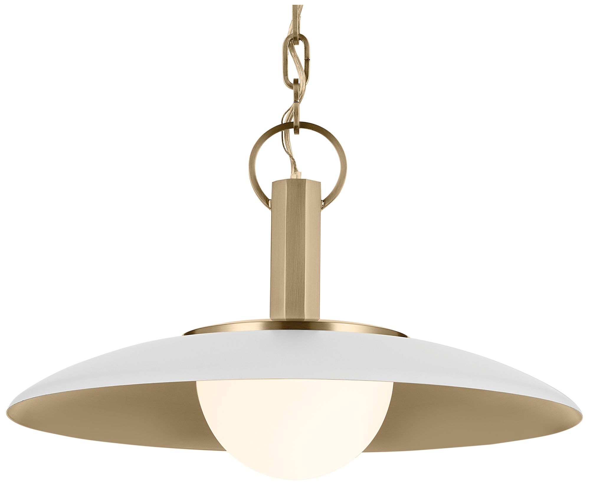 Image 4 Kichler Kurio 16" 1-Light Pendant With Etched Opal Glass in White more views