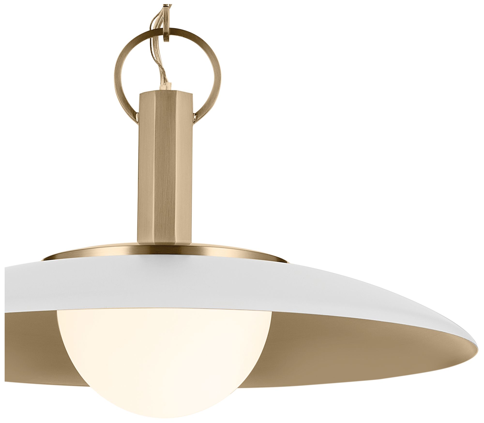 Image 5 Kichler Kurio 16" 1-Light Pendant With Etched Opal Glass in White more views
