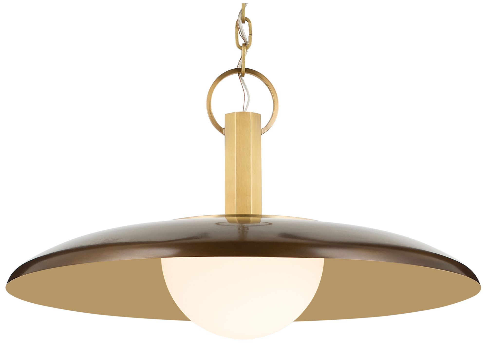 Image 5 Kichler Kurio 22" 1-Light Pendant Etched Opal Glass in Lacquered Bronze more views