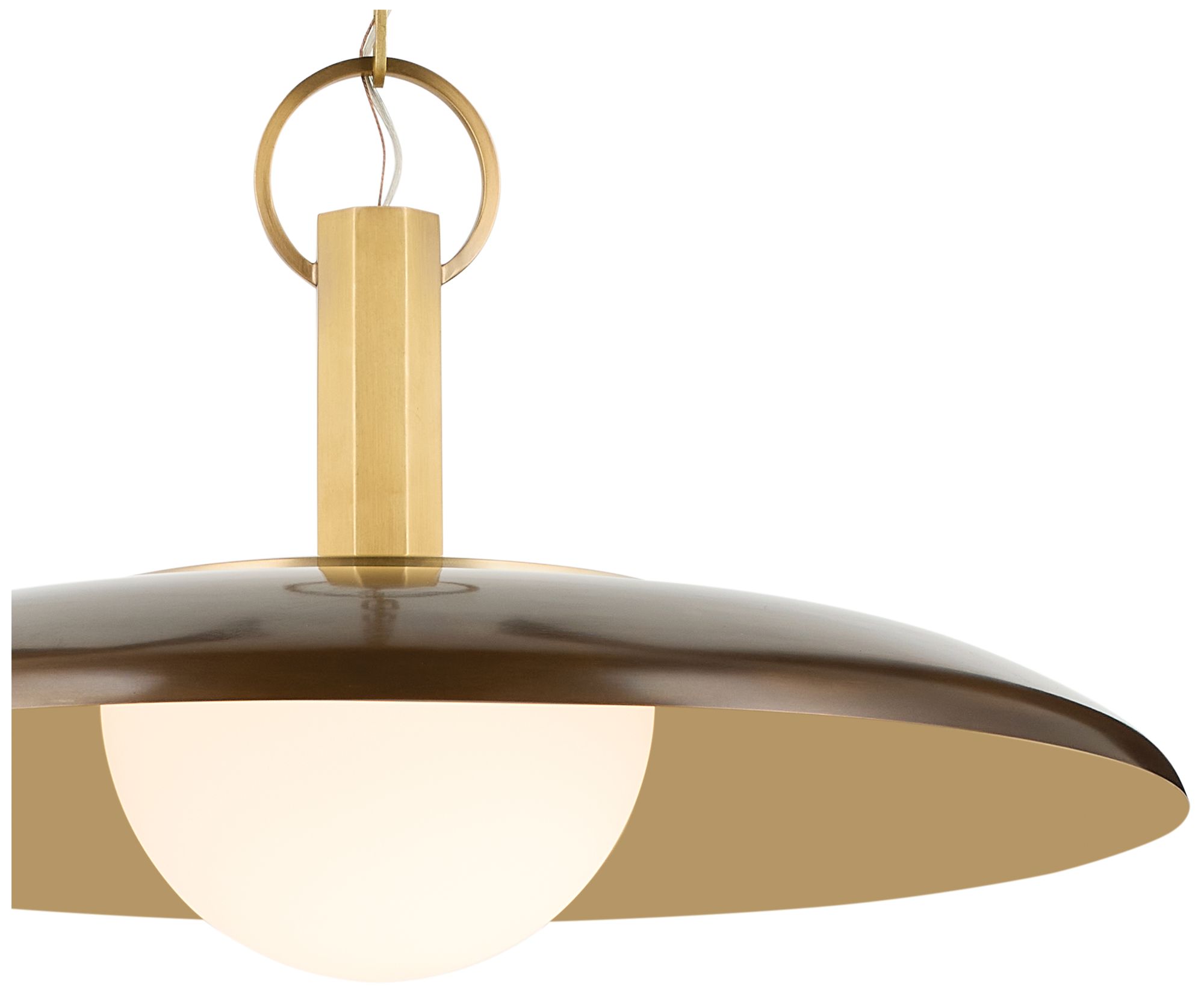 Image 6 Kichler Kurio 22" 1-Light Pendant Etched Opal Glass in Lacquered Bronze more views