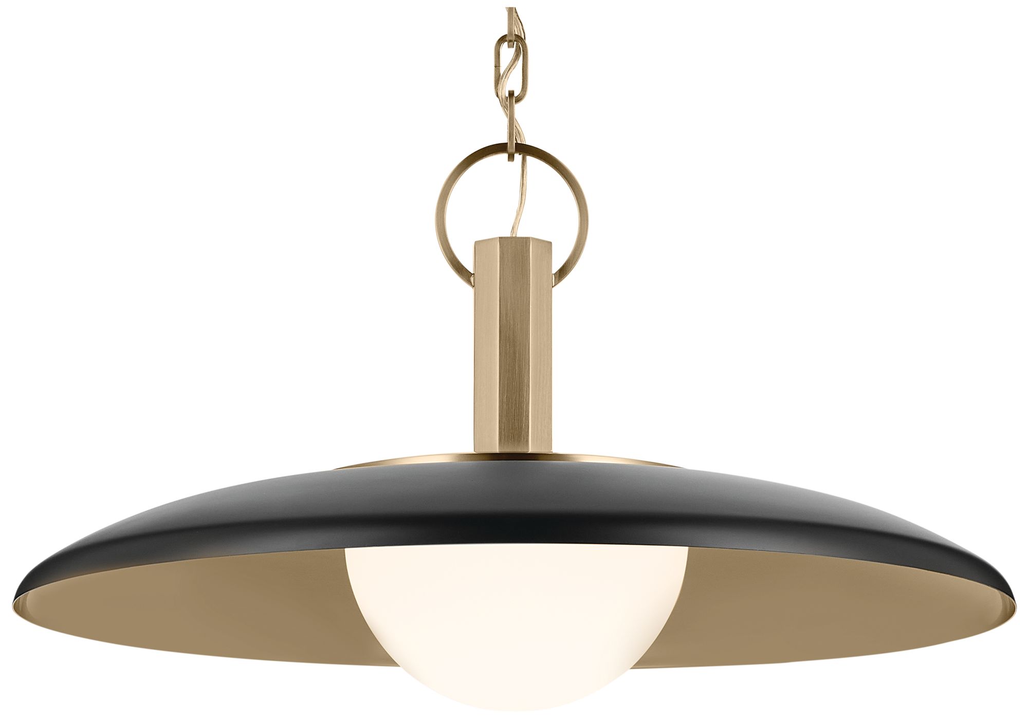 Image 4 Kichler Kurio 22" 1-Light Pendant With Etched Opal Glass in Black more views