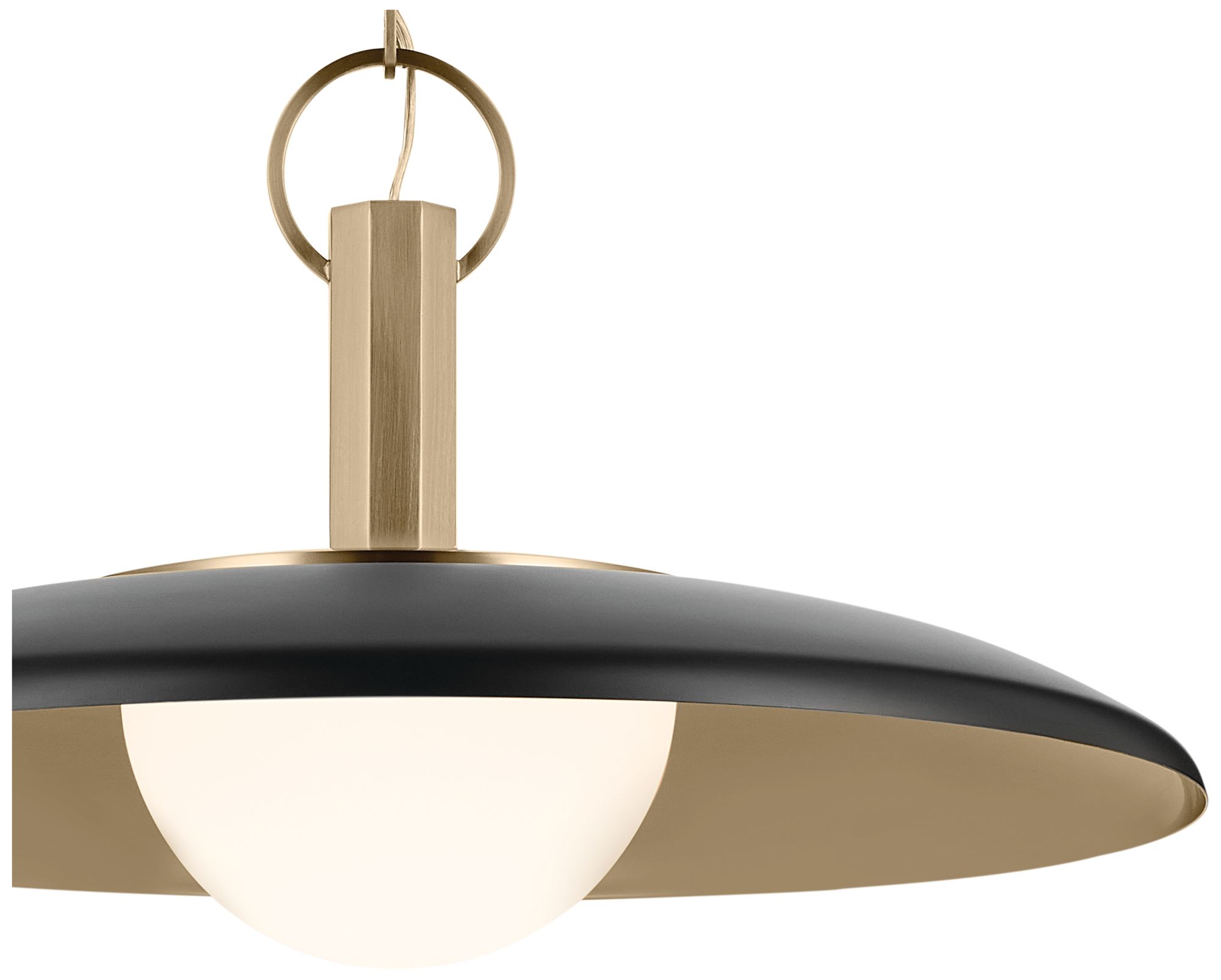 Image 5 Kichler Kurio 22" 1-Light Pendant With Etched Opal Glass in Black more views