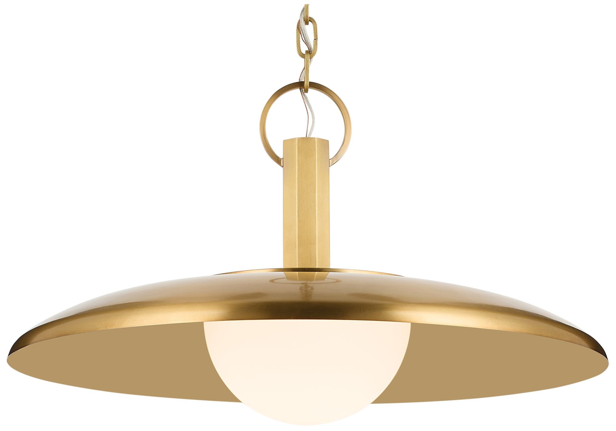 Image 5 Kichler Kurio 22" 1-Light Pendant With Etched Opal Glass in Lacquered Brass more views