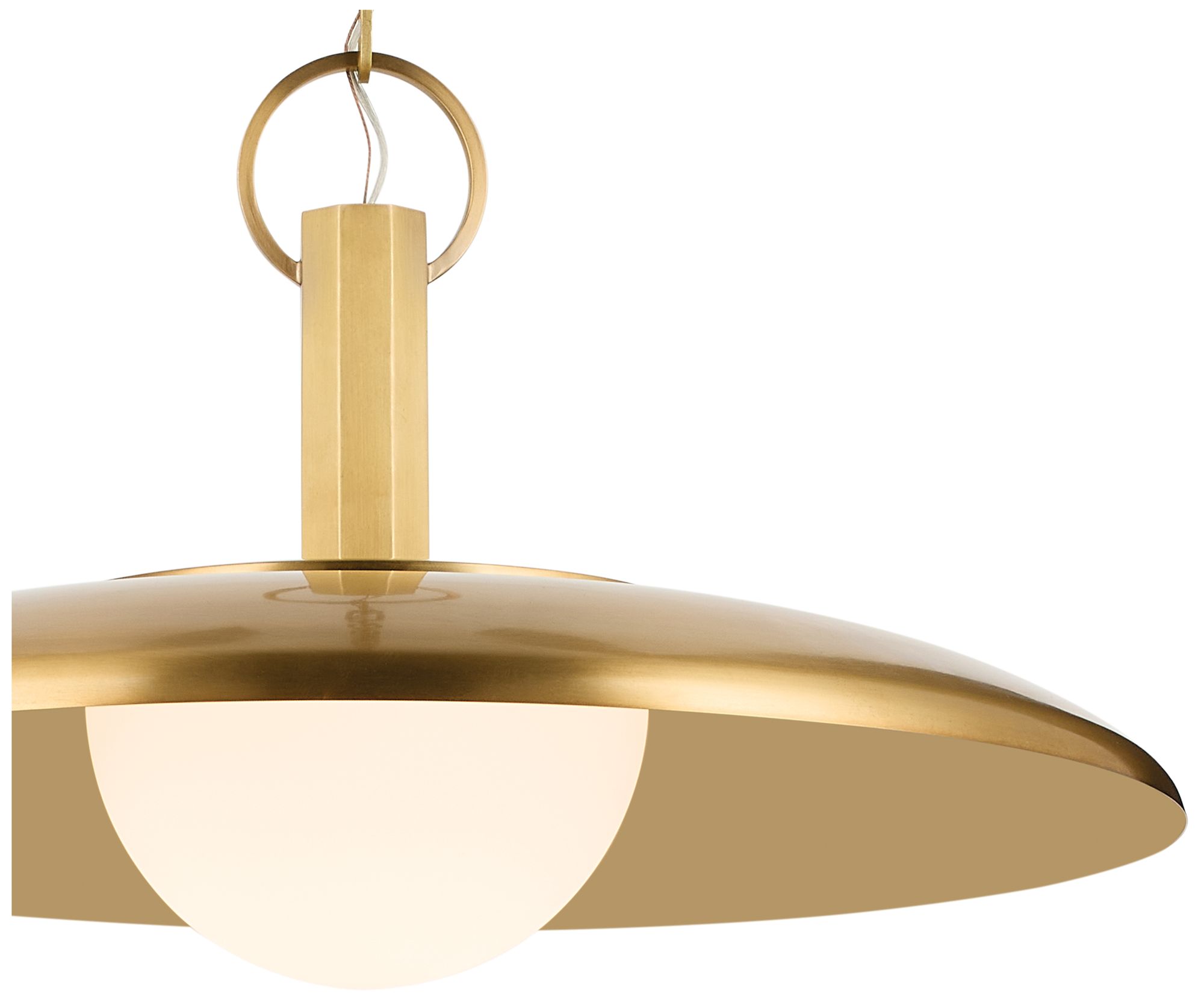 Image 6 Kichler Kurio 22" 1-Light Pendant With Etched Opal Glass in Lacquered Brass more views