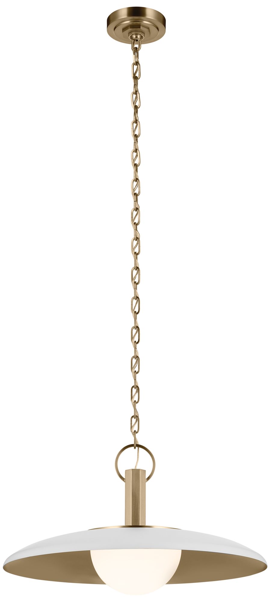 Image 2 Kichler Kurio 22" 1-Light Pendant With Etched Opal Glass in White