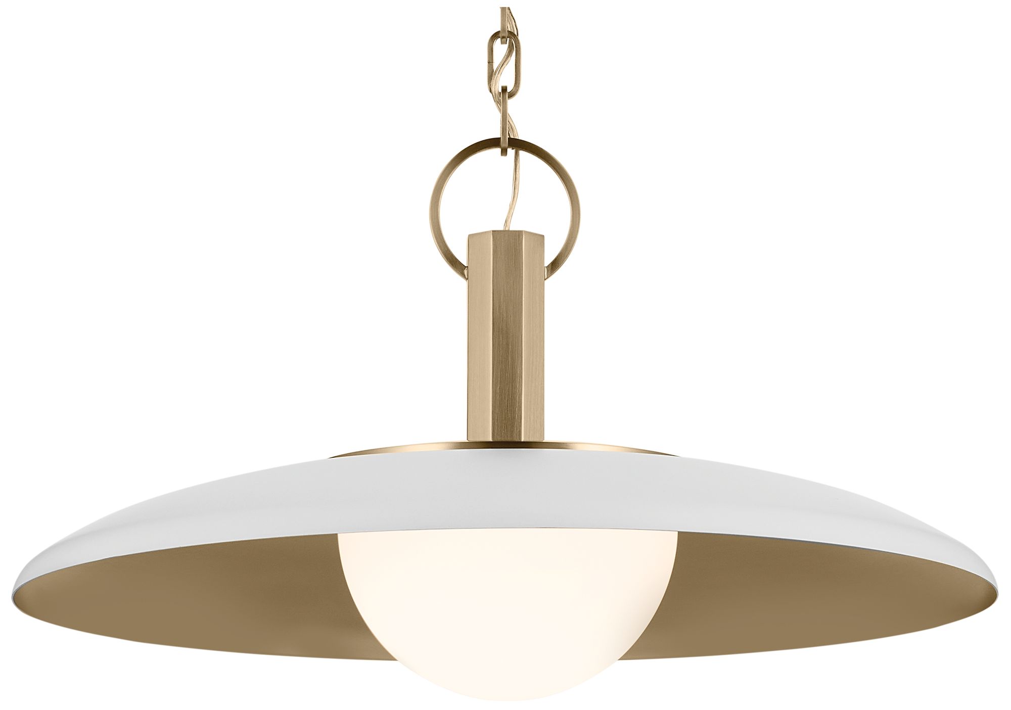 Image 4 Kichler Kurio 22" 1-Light Pendant With Etched Opal Glass in White more views