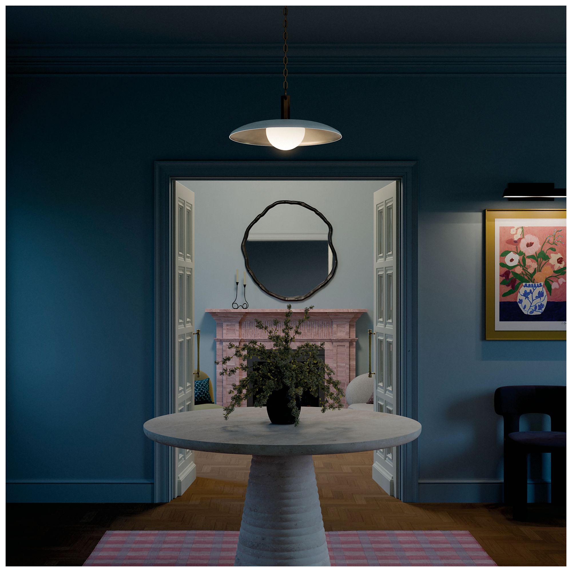 Kichler Kurio 22" 1-Light Pendant With Etched Opal Glass in White