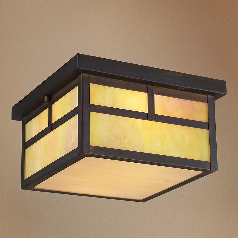 Image 1 Kichler La Mesa 11 1/2" Wide Honey Opalescent Art Glass Ceiling Light