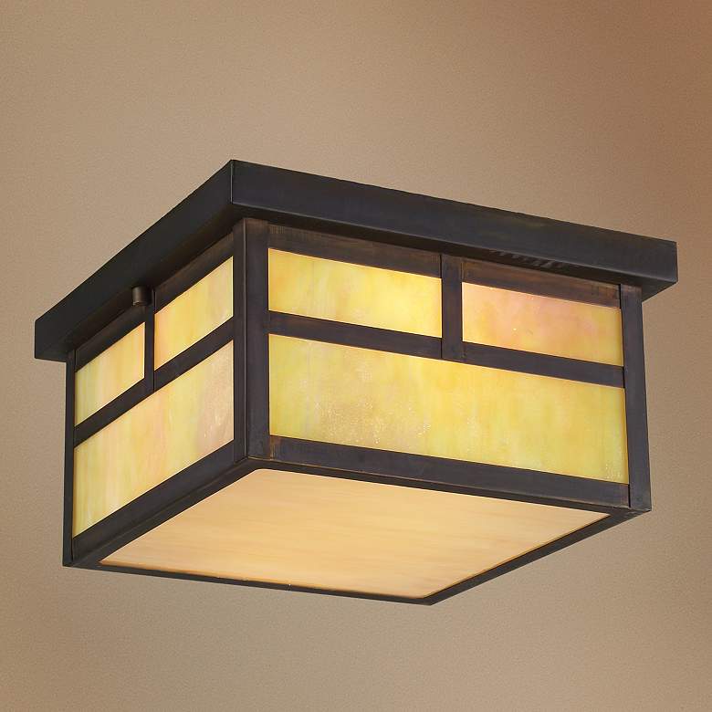 Image 1 Kichler La Mesa 11 1/2 inch Wide Honey Opalescent Art Glass Ceiling Light