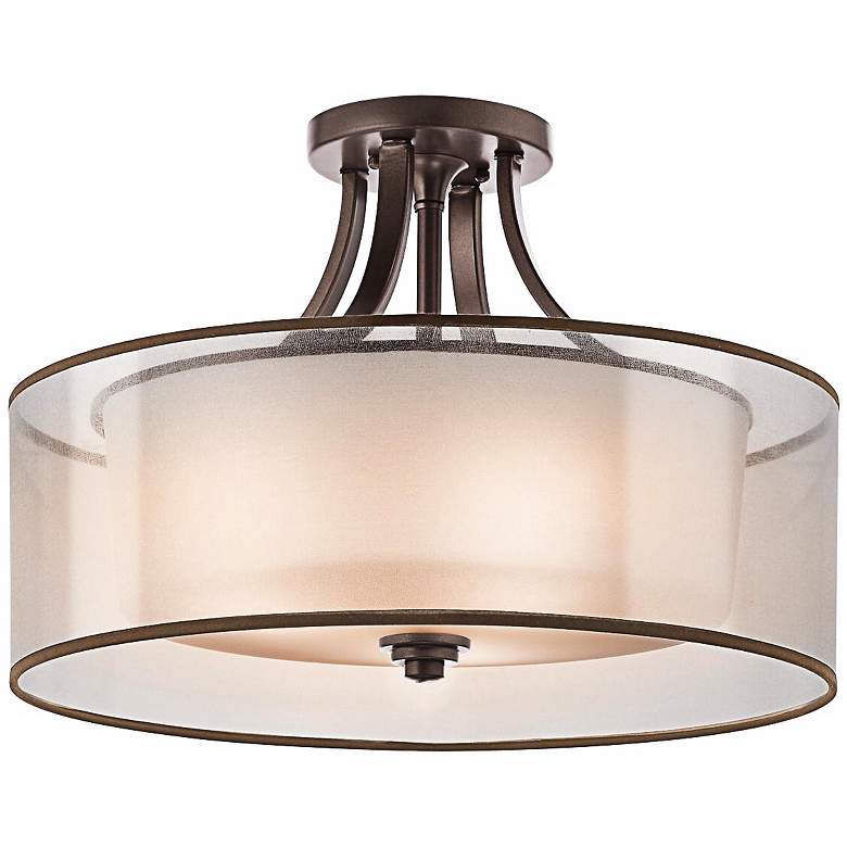 Image 2 Kichler Lacey 20" Wide Bronze Double Shade Drum Ceiling Light