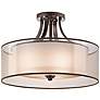 2_Kichler Lacey 20" Wide Bronze Double Shade Drum Ceiling Light