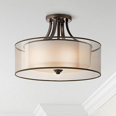 Kichler Lacey 20" Wide Bronze Double Shade Drum Ceiling Light