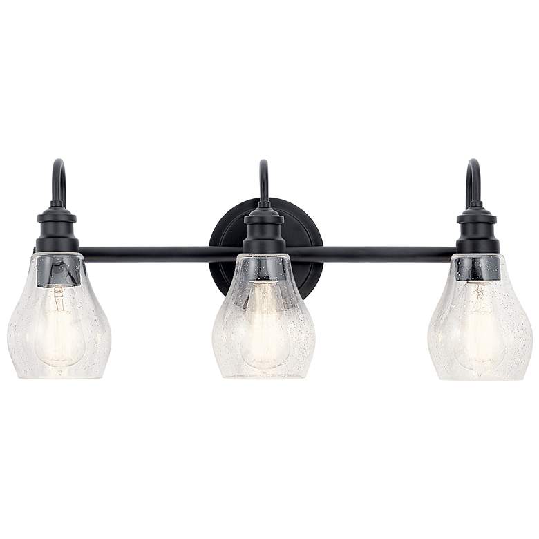Image 4 Kichler Lacey 23.8" Wide 1-Light Black and Clear Glass Bath Light more views