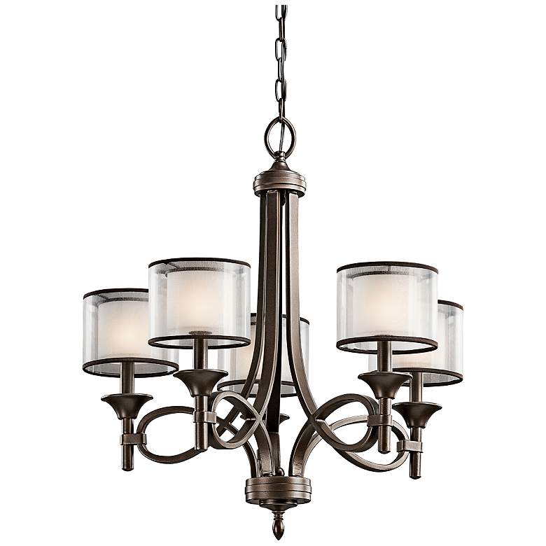 Image 3 Kichler Lacey 25" Wide 5-Light Scroll Frame Shade Chandelier