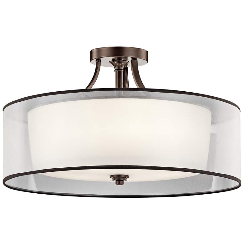 Image 2 Kichler Lacey 28" Wide Mission Bronze Drum Ceiling Light