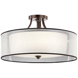 Kichler Lacey 28" Wide Mission Bronze Drum Ceiling Light