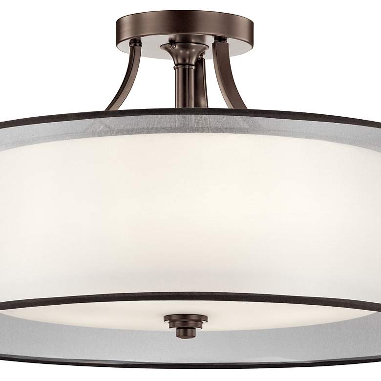 Image 3 Kichler Lacey 28" Wide Mission Bronze Drum Ceiling Light more views