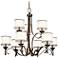 Kichler Lacey 34 1/2" 9-Light 2-Tier Pewter and White Shade Chandelier