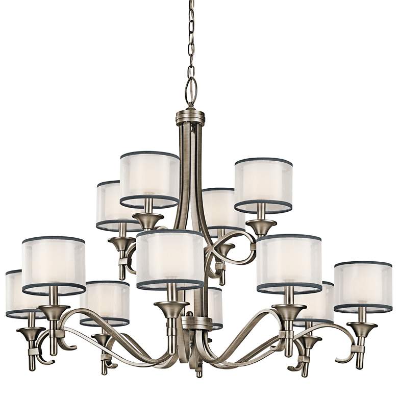 Image 1 Kichler Lacey 42" Wide Antique Pewter Two Tier 12-Light Chandelier