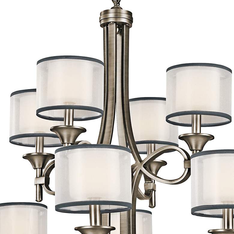 Image 2 Kichler Lacey 42 inch Wide Antique Pewter Two Tier 12-Light Chandelier more views