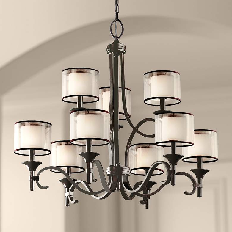 Image 1 Kichler Lacey Mission Bronze 34 1/2 inch Wide Chandelier