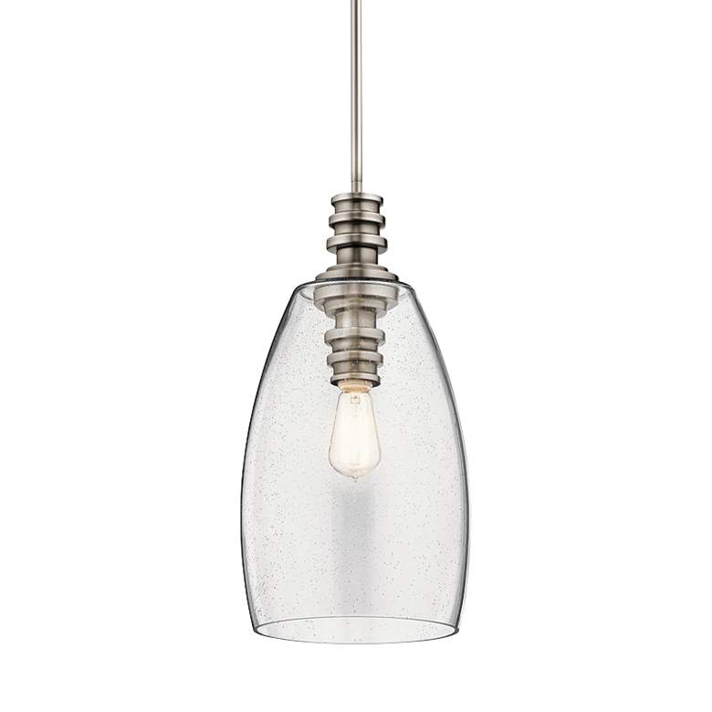 Image 1 Kichler Lakum 10" Wide Classic Pewter Mini Pendant