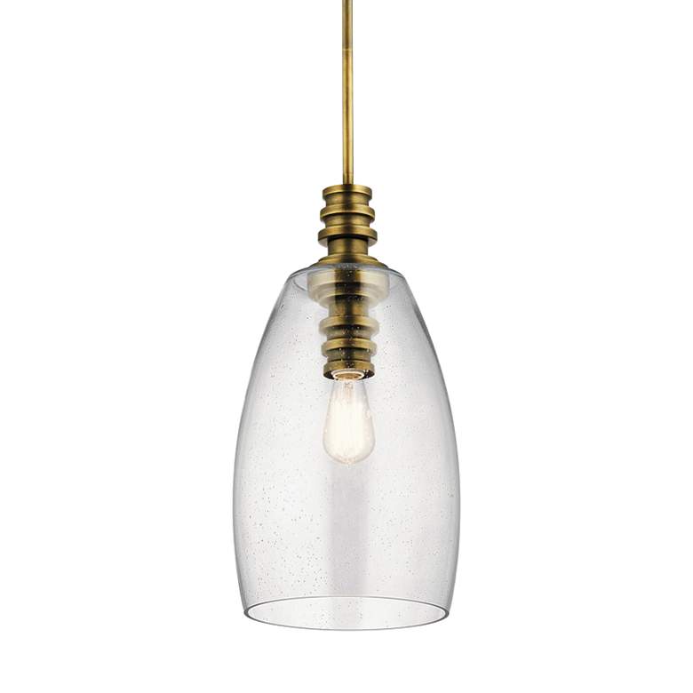 Image 1 Kichler Lakum 10" Wide Natural Brass Mini Pendant