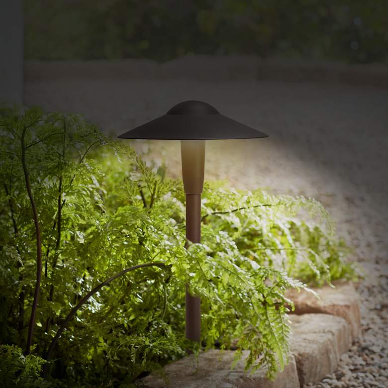 Image 3 Kichler Landscape 16 inchH 3000K LED Bronze Dome Path Light more views