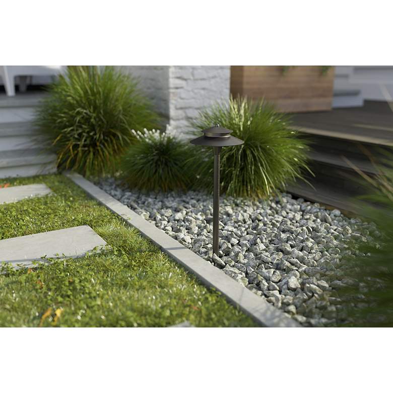 Image 4 Kichler Landscape 23 1/4"H Double-Shade Brass Path Light more views