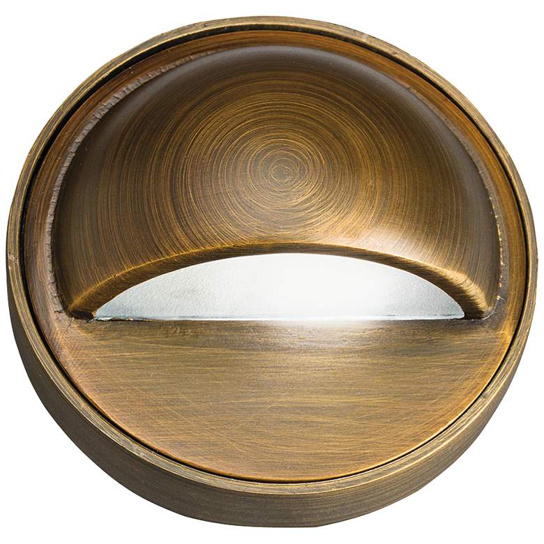 Image 1 Kichler Landscape 3 1/2" Wide Half Moon Brass Deck Light