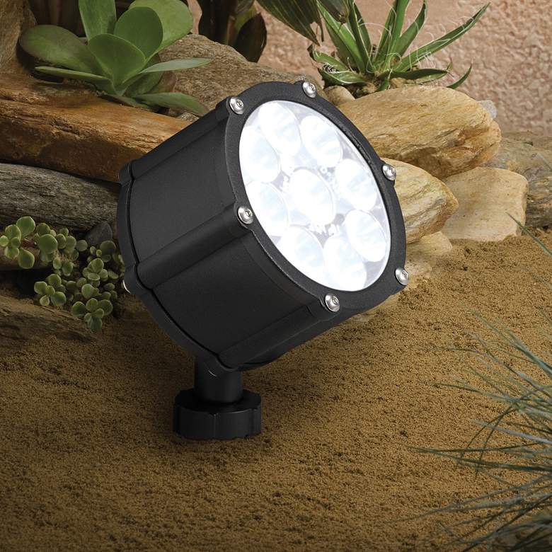 Image 1 Kichler Landscape Black 4 1/4" High LED Medium Floodlight