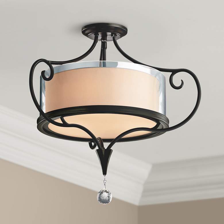 Image 1 Kichler Lara 21 1/4" Olde Bronze Semi-Flush Ceiling Light