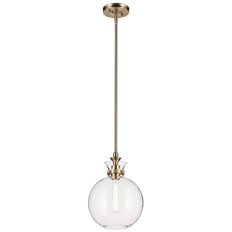 Image 1 Kichler Laria 10.25 Inch 1 Light Pendant Clear Glass in Champagne Bronze