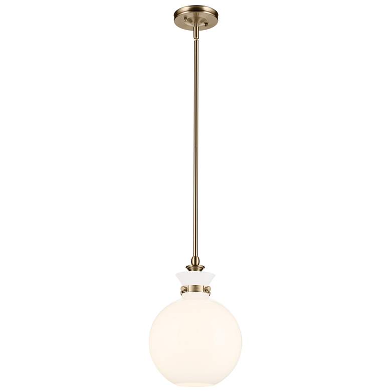 Image 1 Kichler Laria 10.25 Inch 1 Light Pendant Opal Glass in Champagne Bronze