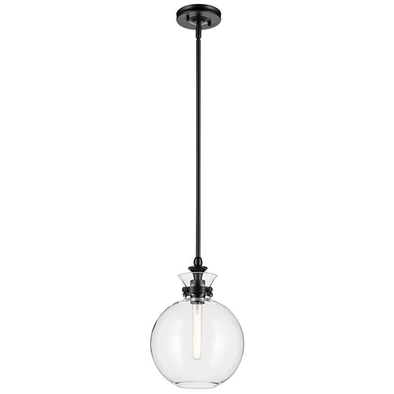 Image 1 Kichler Laria 10.25 Inch 1 Light Pendant with Clear Glass in Black