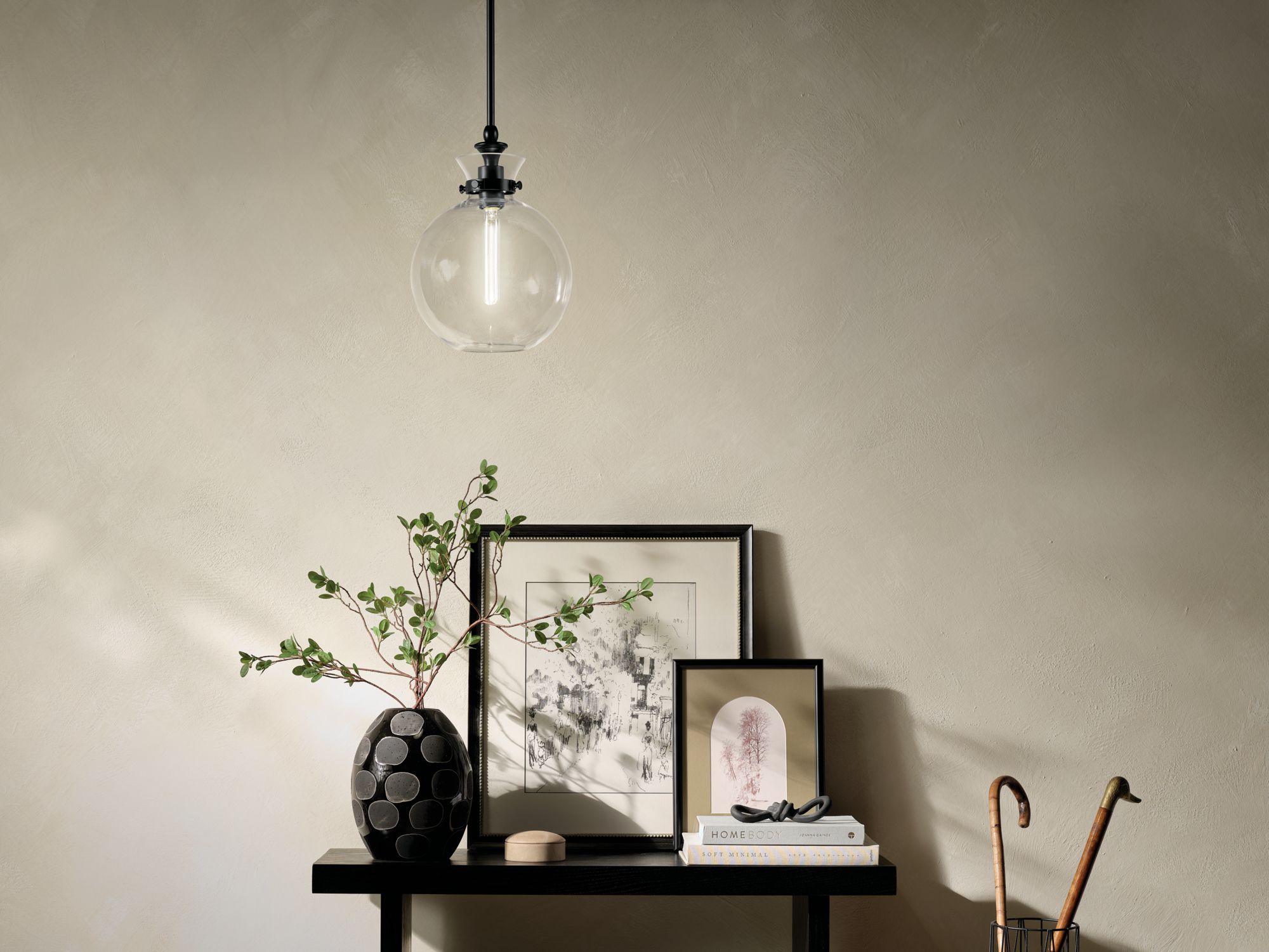 Image 4 Kichler Laria 10.25 Inch 1 Light Pendant with Clear Glass in Black more views