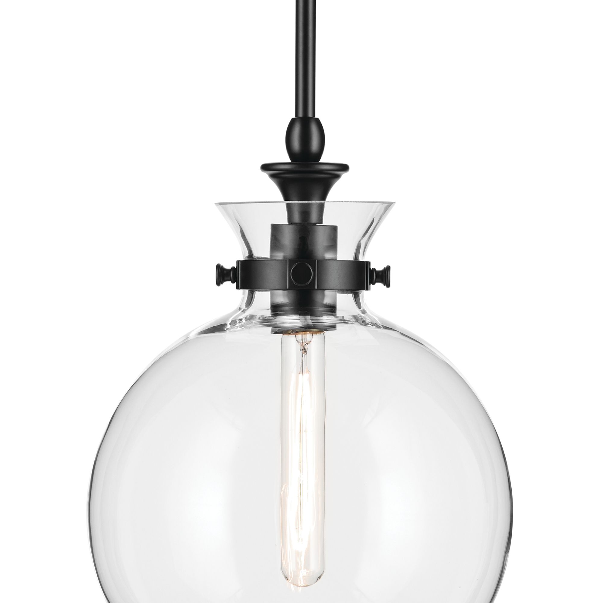 Image 6 Kichler Laria 10.25 Inch 1 Light Pendant with Clear Glass in Black more views