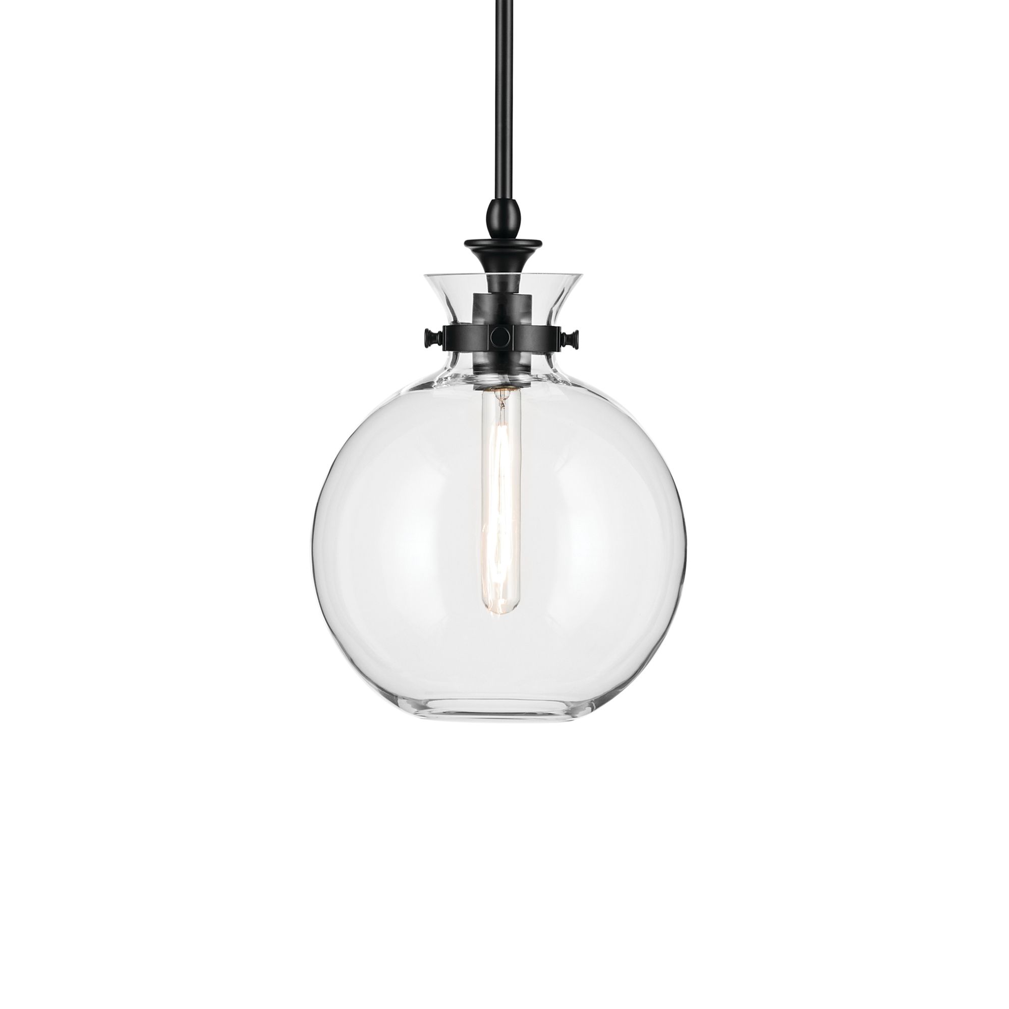 Image 7 Kichler Laria 10.25 Inch 1 Light Pendant with Clear Glass in Black more views