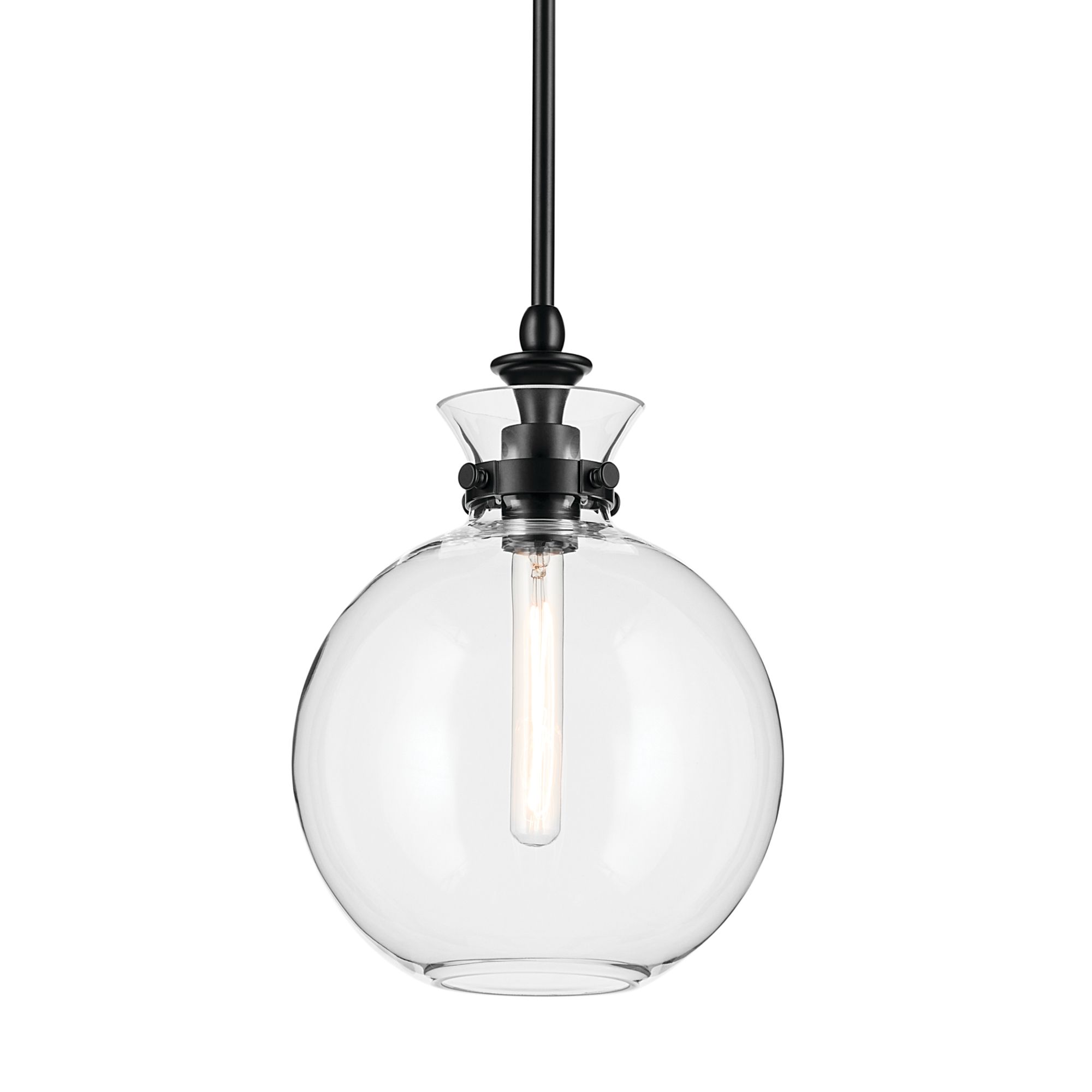 Kichler Laria 10.25 Inch 1 Light Pendant with Clear Glass in Black