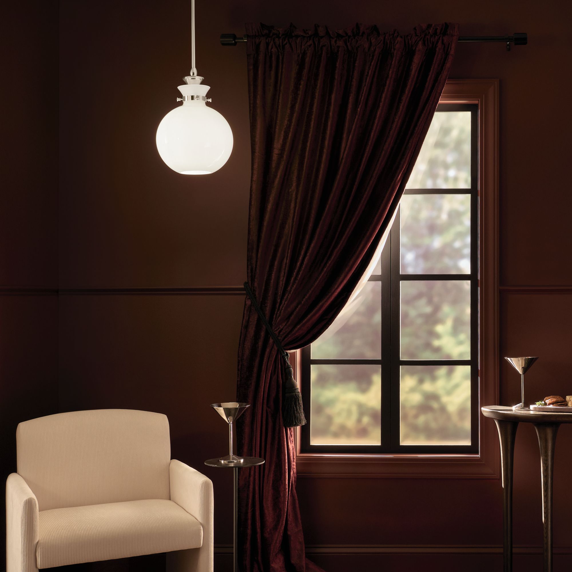 Image 3 Kichler Laria 10.25 Inch 1 Light Pendant with Opal Glass in Polished Nickel more views