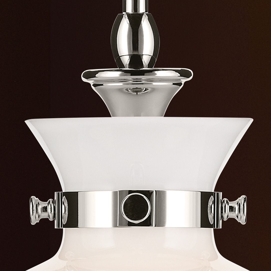 Image 5 Kichler Laria 10.25 Inch 1 Light Pendant with Opal Glass in Polished Nickel more views