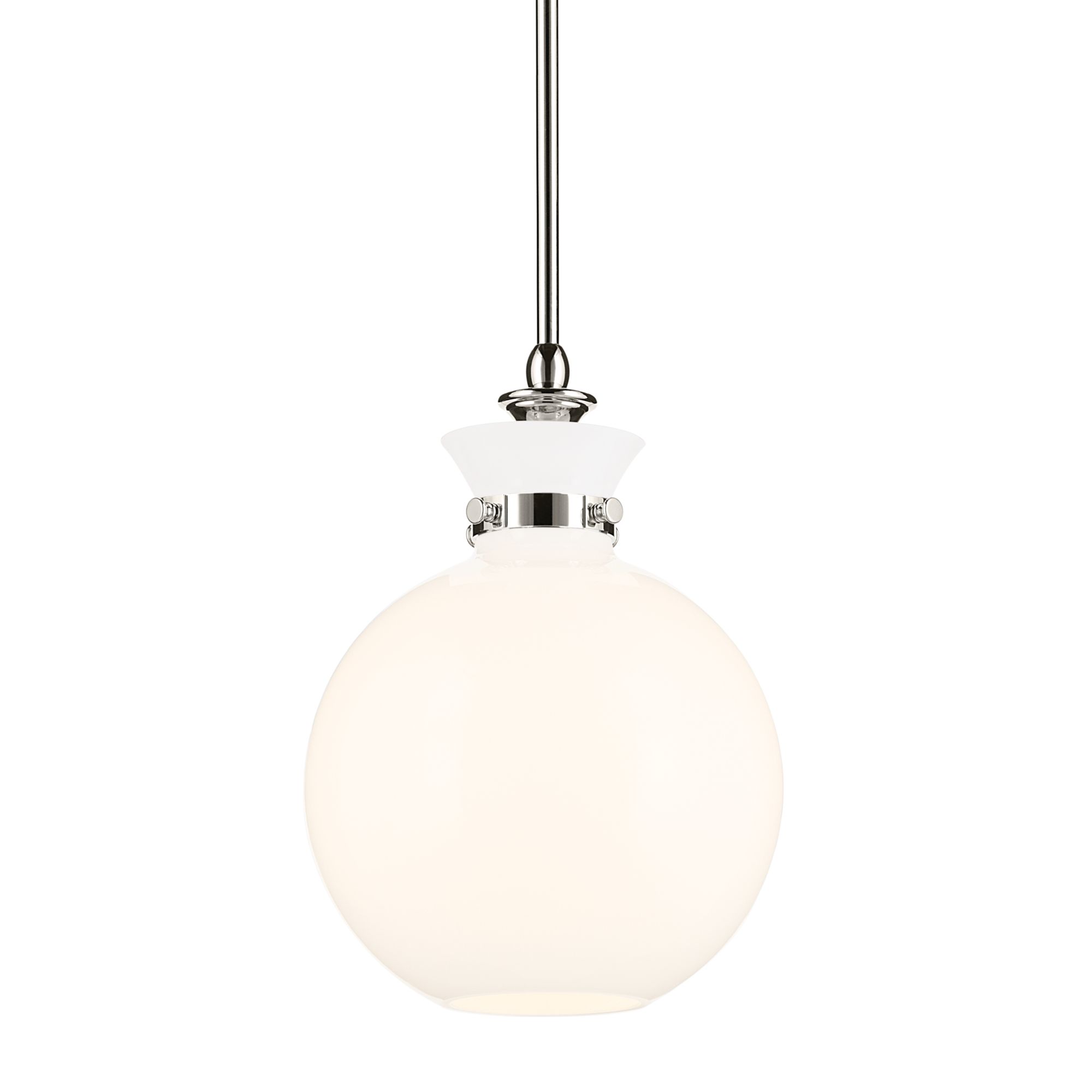 Image 6 Kichler Laria 10.25 Inch 1 Light Pendant with Opal Glass in Polished Nickel more views