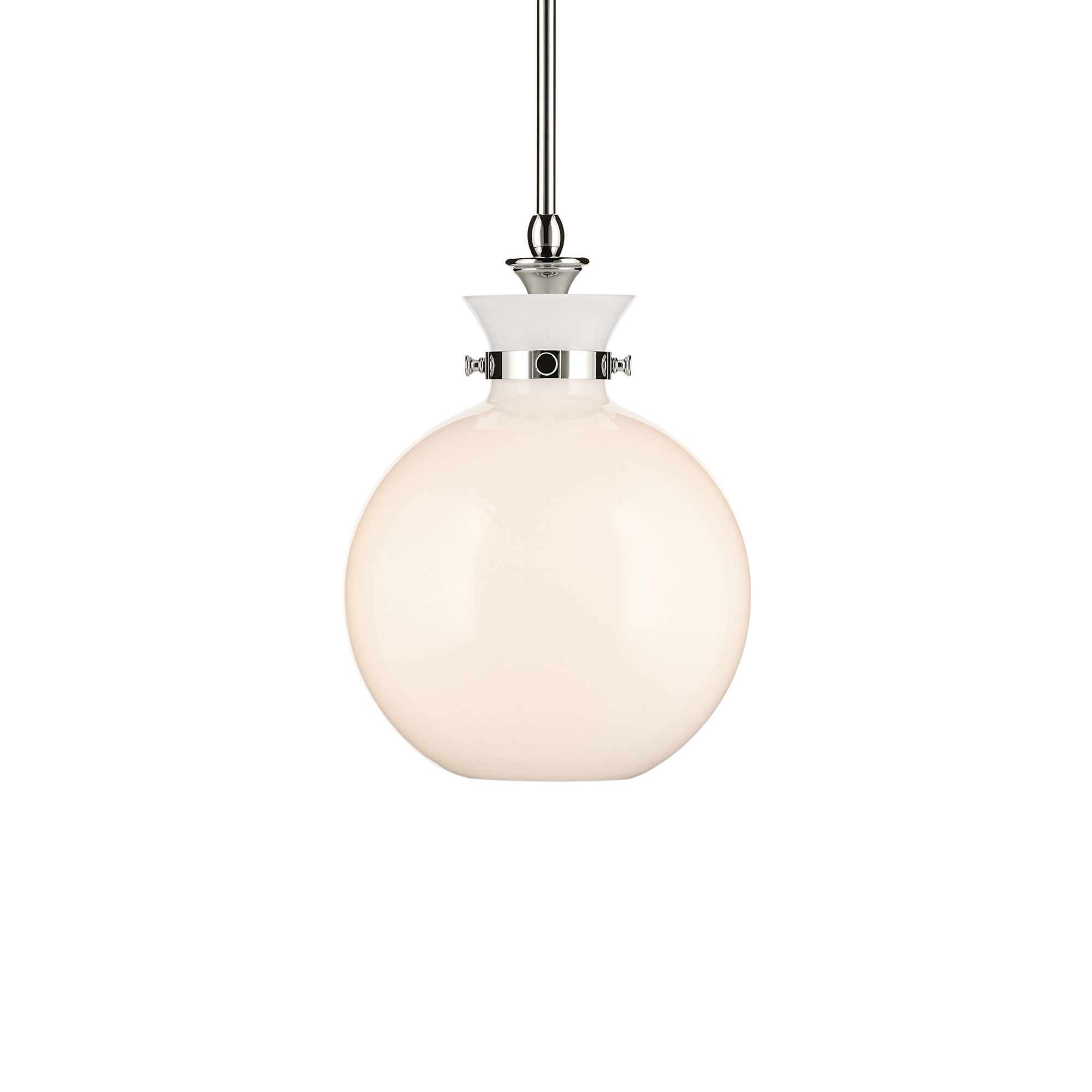 Kichler Laria 10.25 Inch 1 Light Pendant with Opal Glass in Polished Nickel