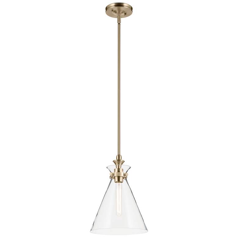 Image 1 Kichler Laria 10.5 Inch 1 Light Pendant Clear Glass in Champagne Bronze