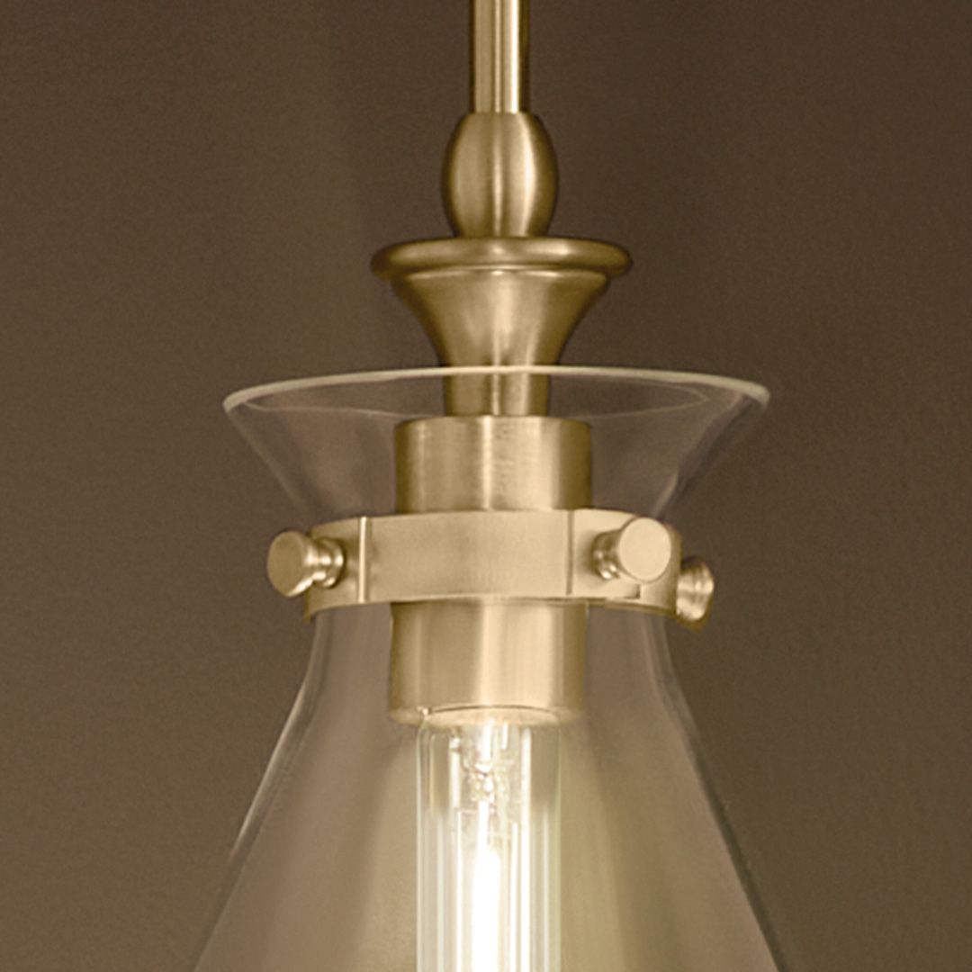 Image 5 Kichler Laria 10.5 Inch 1 Light Pendant Clear Glass in Champagne Bronze more views